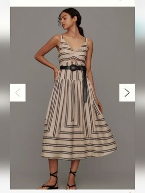 Anthropologie Plenty by Tracy Reese Sleeveless Linen Fit & Flare Midi Dress